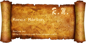 Rencz Márton névjegykártya