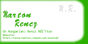 marton rencz business card